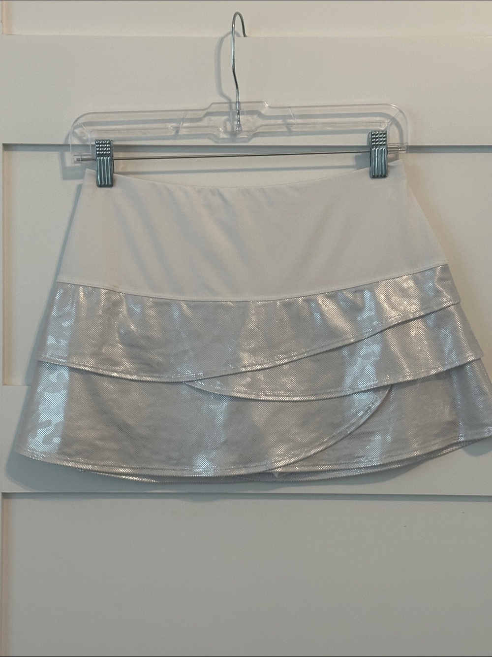 Lucky In Live White and Silver Tennis Skirt